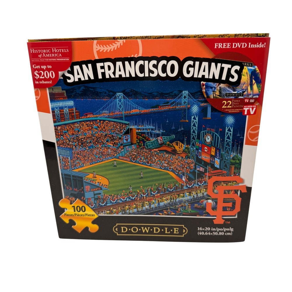 🇺🇸 Dowdle San Francisco Giants 100‎ Piece Jigsaw Puzzle MLB Dowdle Folk Art